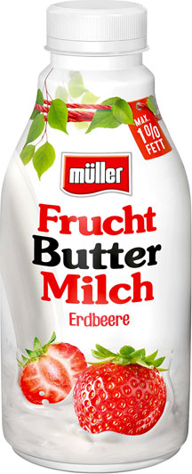 Beim MÜLLER Frucht-Buttermilch Marken Produkt sparen